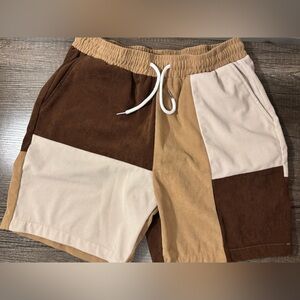 Men’s PATCHED CORD SHORTS- M, 6in inseam, NWOT